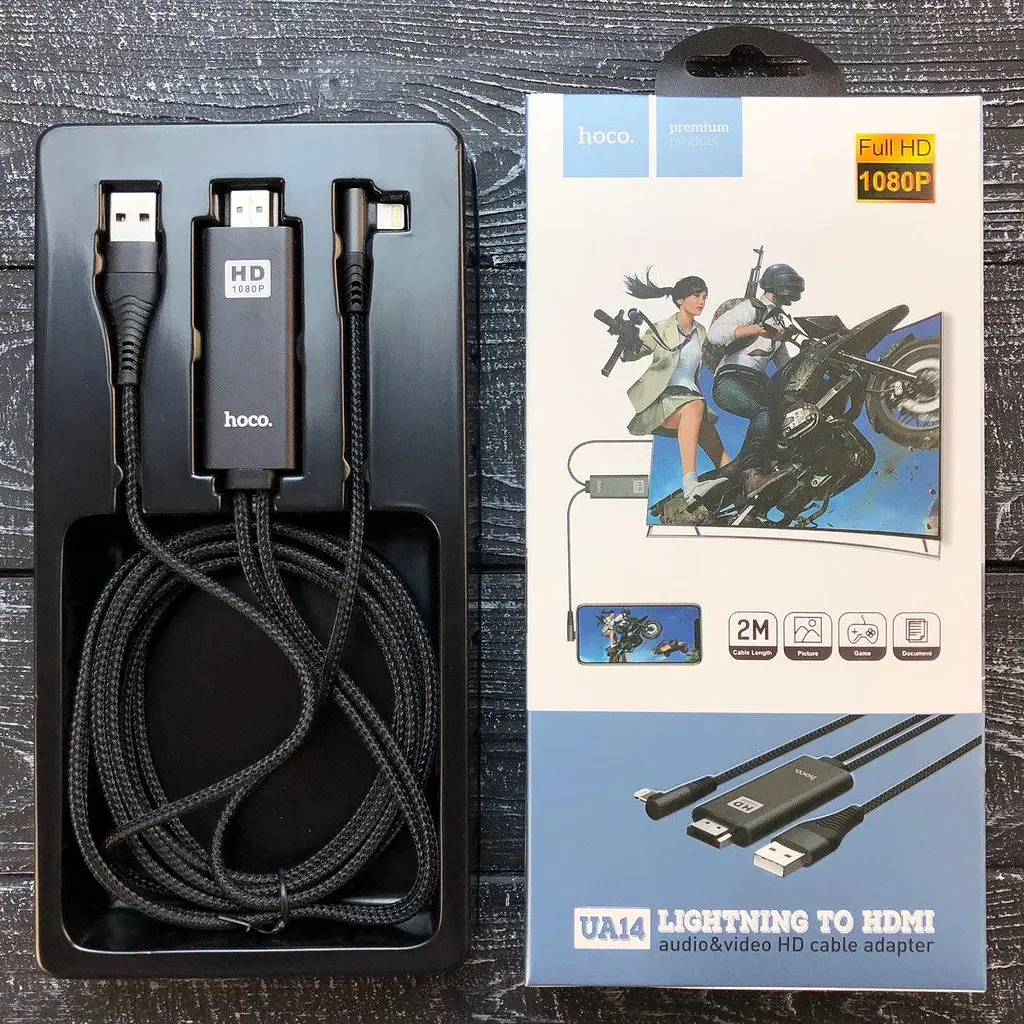 Перехідник HOCO UA14 Lightning-to-HDMI Cable HD 2 m адаптер для iPhone - фото 2
