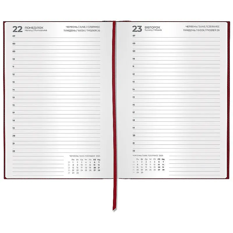 Щоденник 2026 Classic Style бордовий 145 x 210 мм (8840-26-3-A) - фото 3