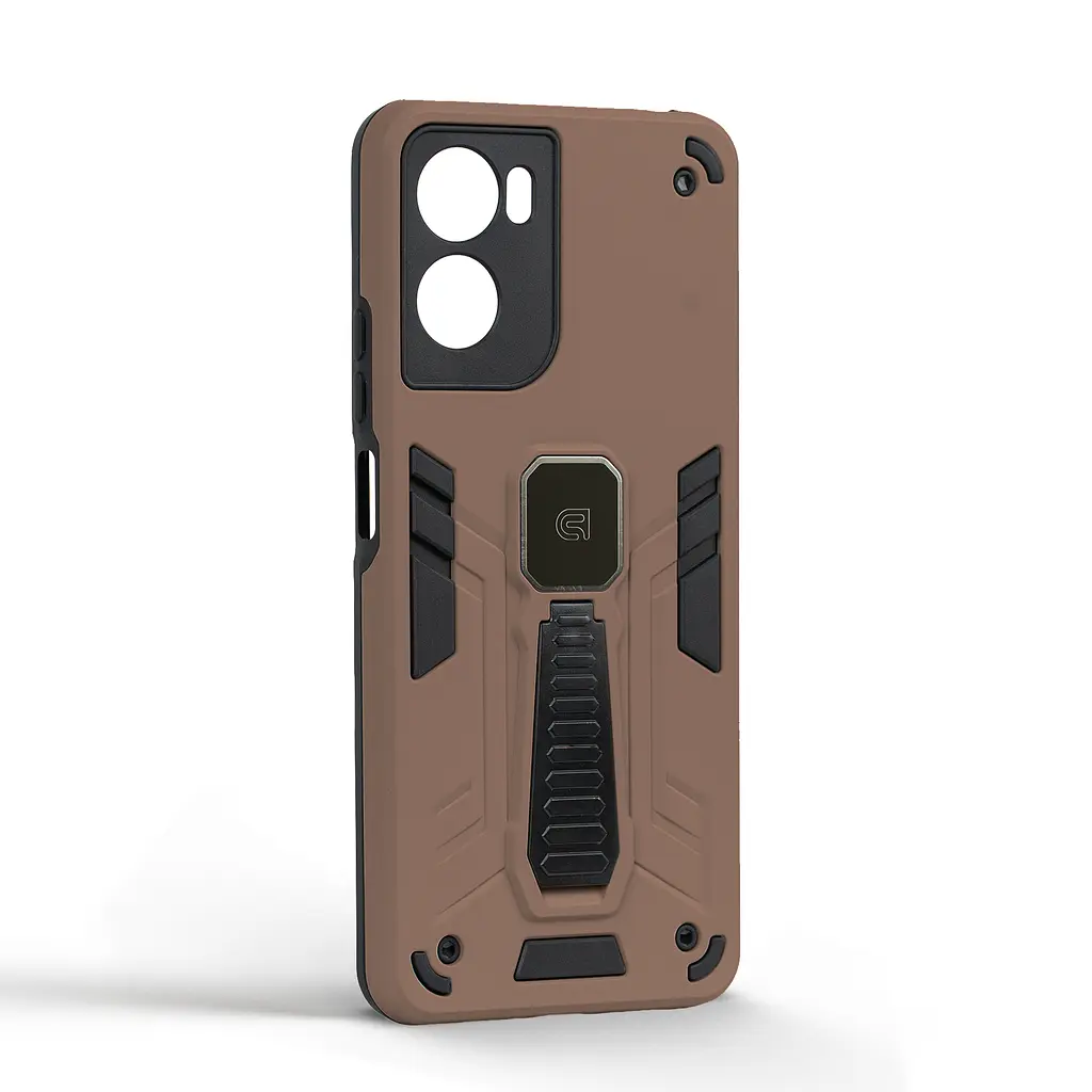 Чехол для Motorola G06 4G/G06 Power 4G, Proover, коричневый, с подставкой и магнитом, противоударный, ударопрочный, бронированный, панель-накладка, защита всего корпуса, термополиуретан (TPU) + поликарбонат (PC), ArmorStandart (ARM89064) - фото 2