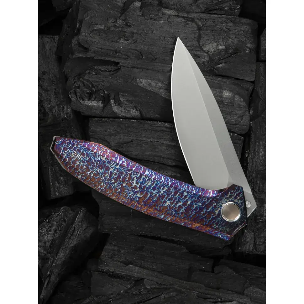 Ніж Weknife Acuminal, Rainbow Titanium, Stonewash (WE23070-4) - фото 12