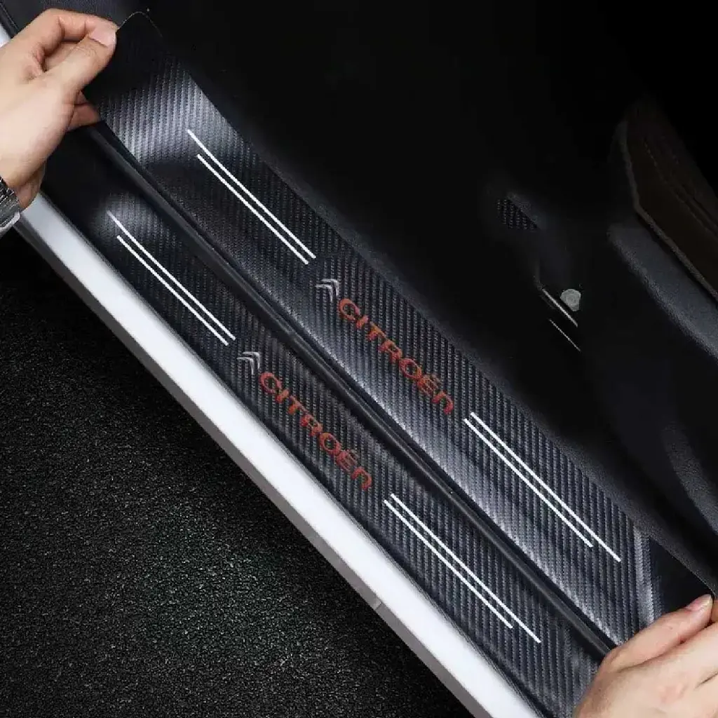 Захисна плівка накладка на пороги для Citroen Чорний Карбон 4 шт - фото 6