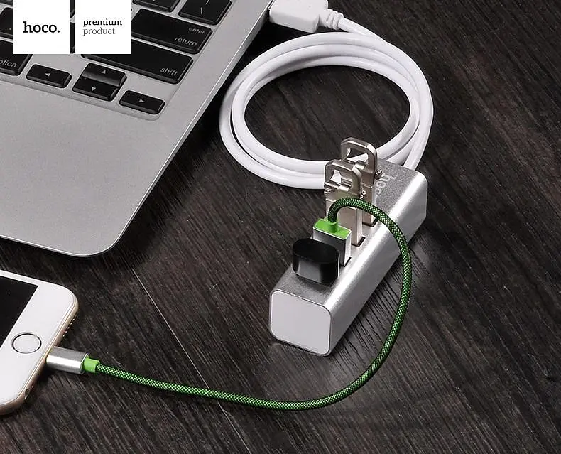 USB-Хаб Hoco HB1 4USB Line machine Silver (6957531038146) - фото 5