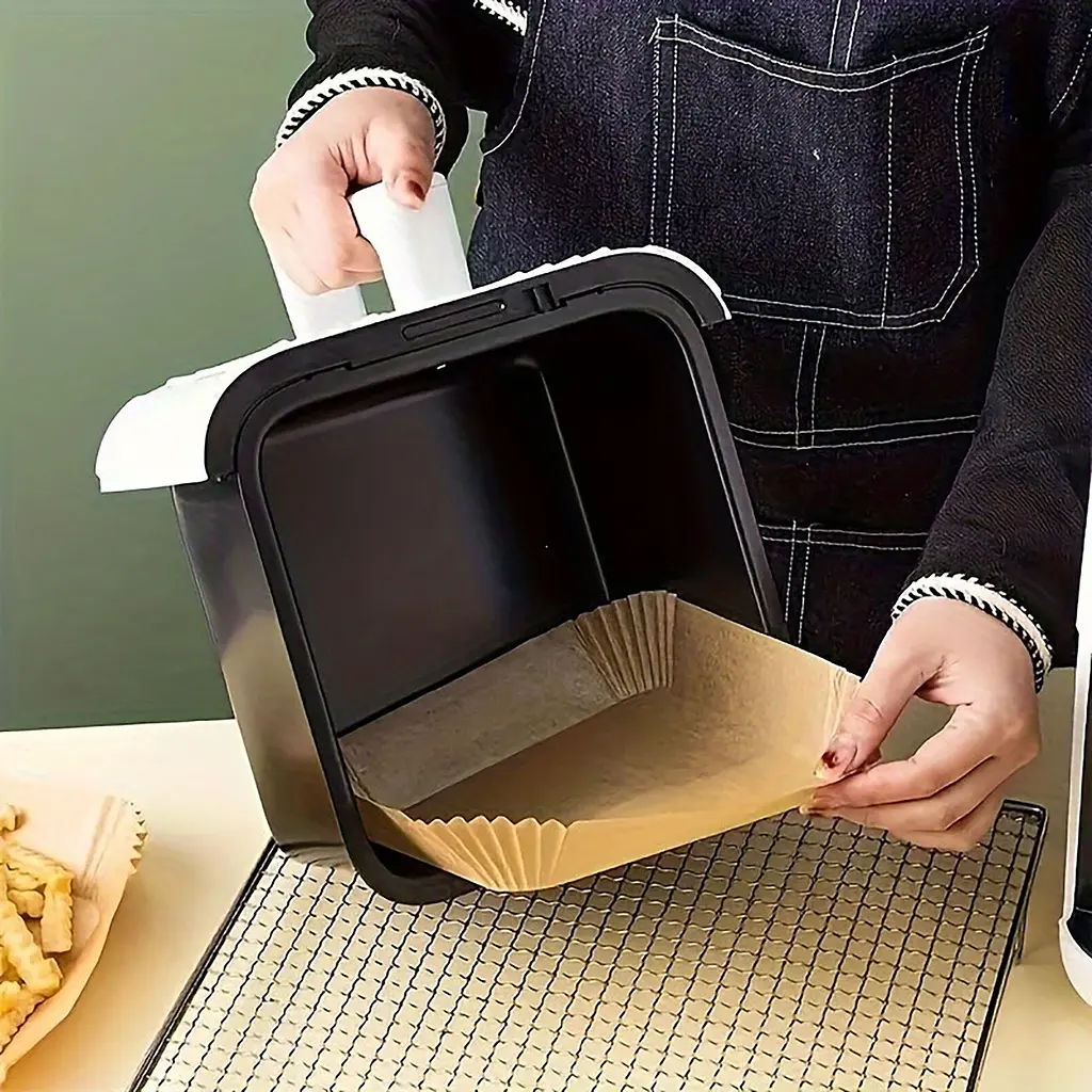 Одноразовые пергаментные формы для выпечки и жарки в аэрофритюре и мультиварке, квадратные, 20х20см, 100 шт Коричневый 88342 - фото 3