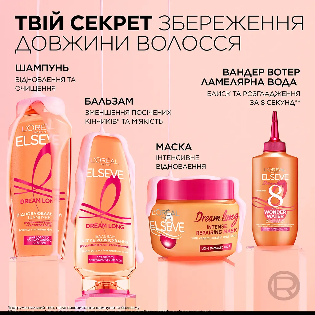 Ламелярная вода-средство L'Oreal Paris Elseve Dream Long Wonder Water с эффектом ламинации для блеска и разглаживания длинных или поврежденных волос 200 мл (AA255901) - фото 3