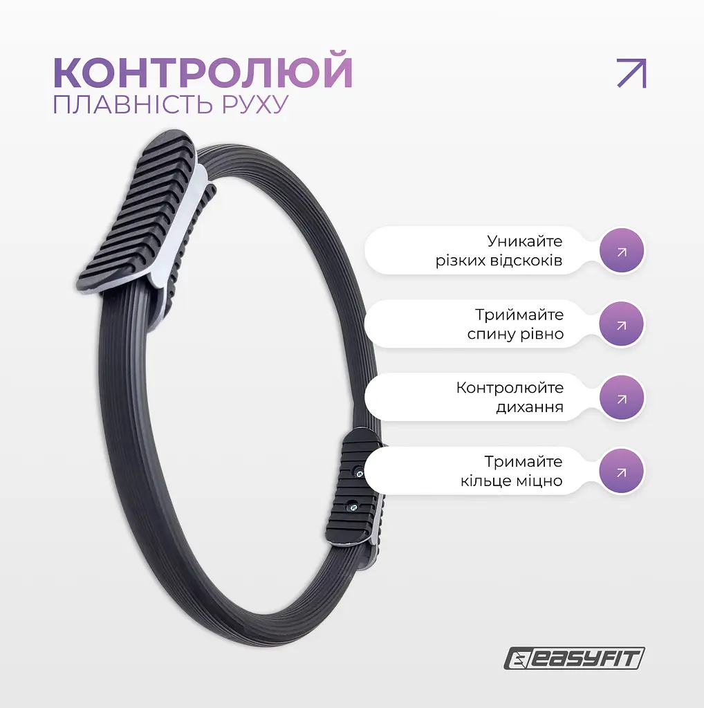 Кільце для пілатесу EasyFit чорне - фото 8