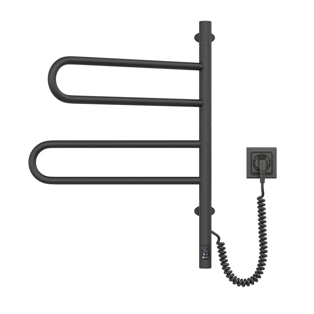 Електрична рушникосушка Navin Fouette 480x600 Sensor з таймером, чорний муар 00-044050-5080, Чорний матовий, Електронний - фото 2