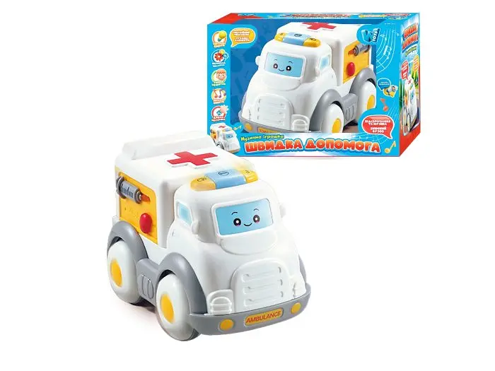 Машина музична Швидка допомога, WToys (укр.)