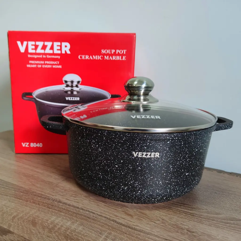 Каструля Vezzer з кришкою 24 см 4.5 л чорна (VZ8040) - фото 9
