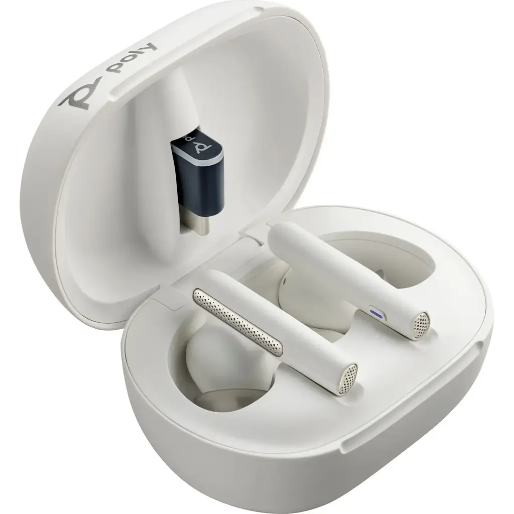 Наушники TWS Poly Voyager Free 60+ Earbuds + BT700A + TSCHC White - фото 3