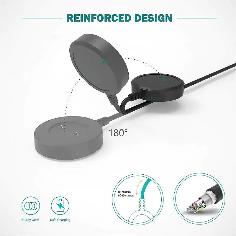 Зарядний пристрій Amazfeel для смартгодинника Huawei GT2/ GT 2e/ GT/ Honor Magic/ Watch 2 42 46 мм Black - фото 6
