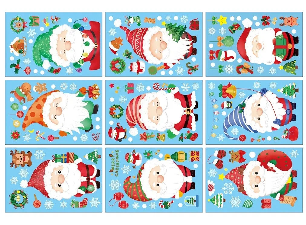 Набір новорічних наклейок на вікно Happy New Year 7 14576 20×30 см 9 аркушів - фото 5