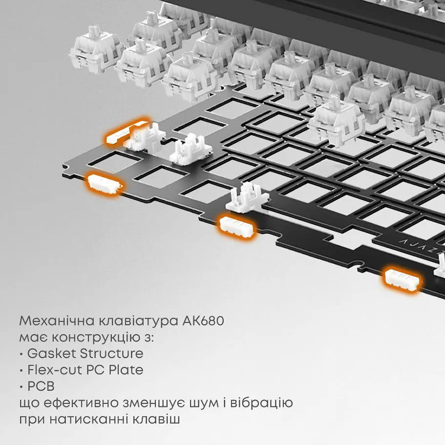 Клавіатура ігрова механічна Ajazz AK-680-MAX Magnetic Switch RGB USB Black - фото 4