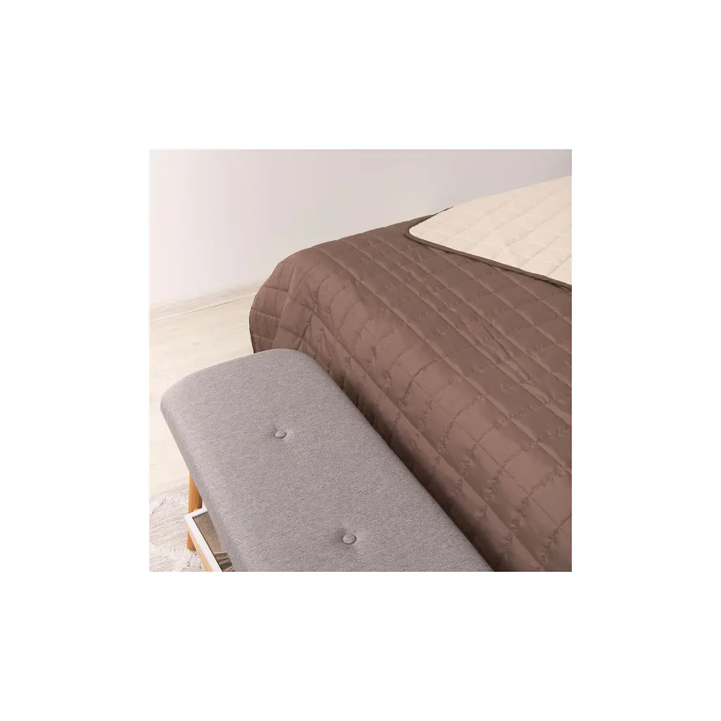 Покривало Viluta стьобане двустороннє Дует Шоколадно-ванільний 140х210 (дует Шоколадно-Ванільний 210*140) - фото 3