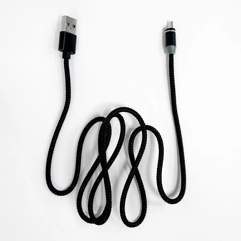 Магнітний кабель для зарядки телефону, чорний, Micro USB, з підсвіткою - фото 5