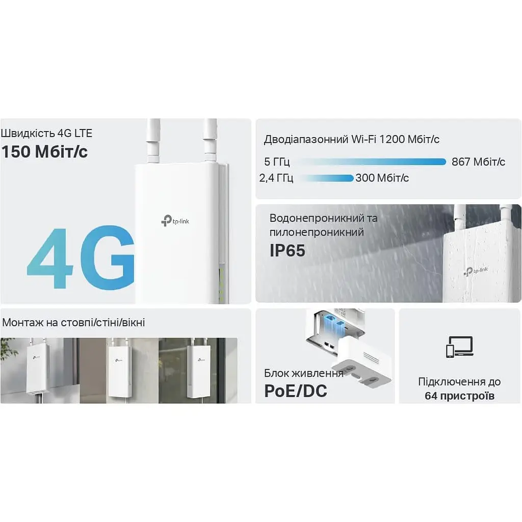 Роутер TP-Link 4G Archer MR402-Outdoor (Archer MR402-Outdoor) - фото 12
