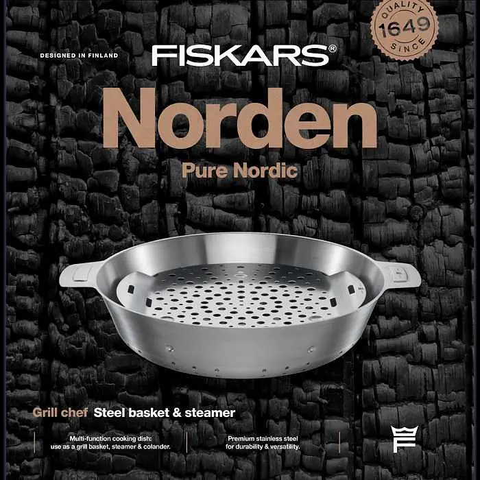 Сталевий кошик/пароварка для гриля Fiskars Norden (1066431) - фото 10