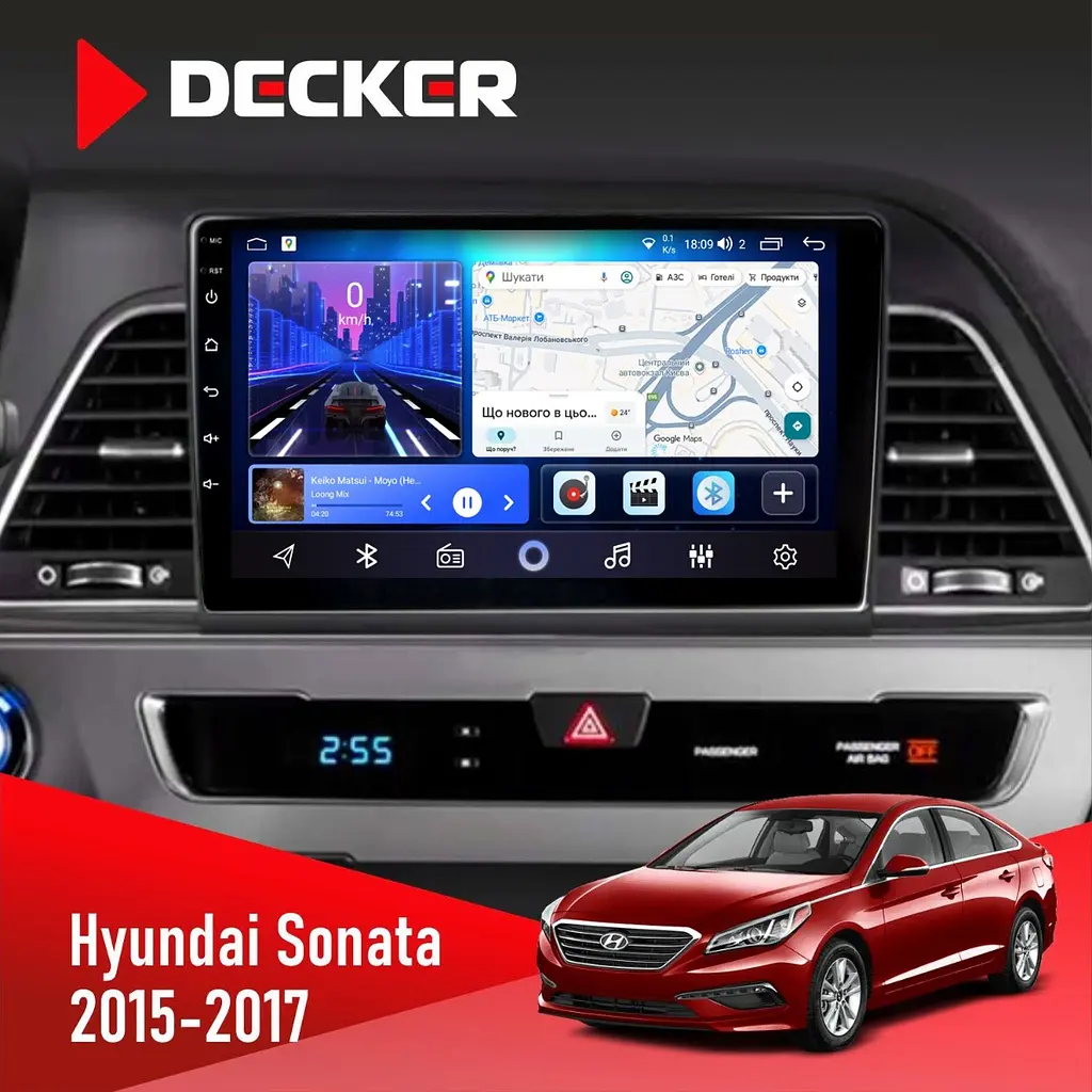 Штатна магнітола Hyundai Sonata 2015-2017 CAN Decker D9-006 4x64, 4G Decker (НФ-00003634)