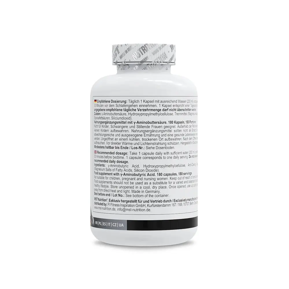 Гамма-аміномасляна кислота GABA 1000, 180 капсул MST Nutrition vit0004642 - фото 3