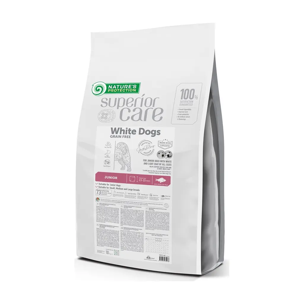 Сухий корм для собак Nature's Protection Superior Care White Dogs Grain Free White Fish Junior All Sizes 17 кг (NPSC47646)