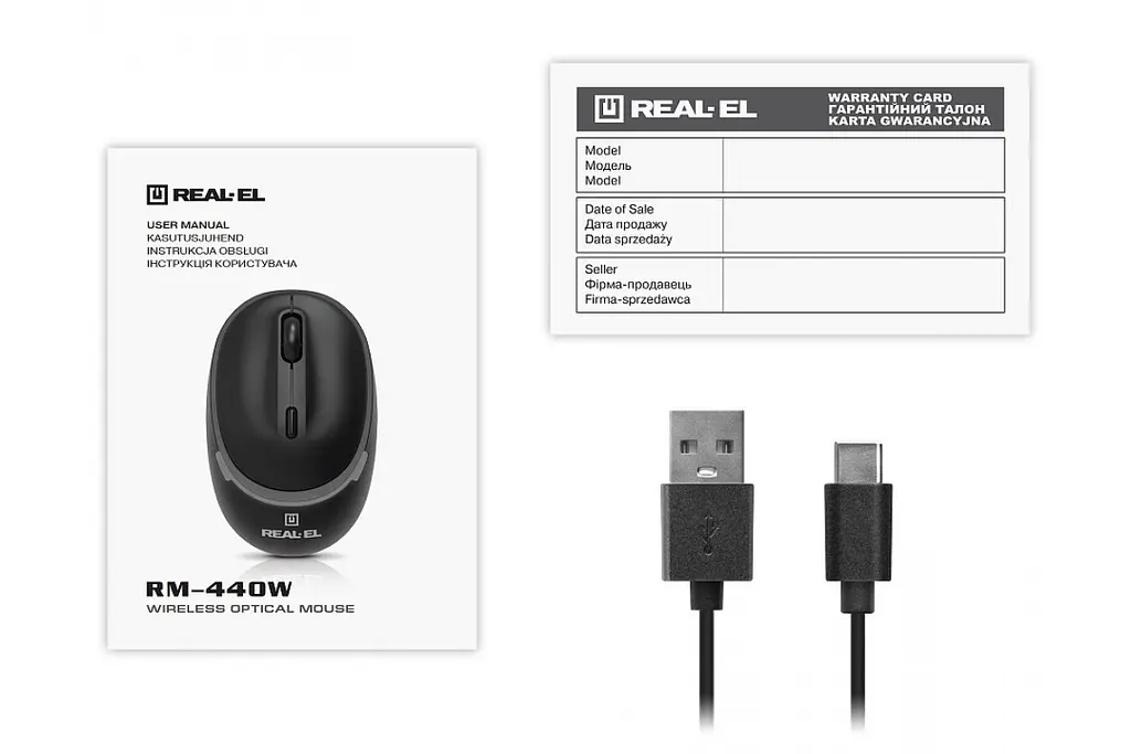 Миша бездротова REAL-EL RM-440W Чорний - фото 7