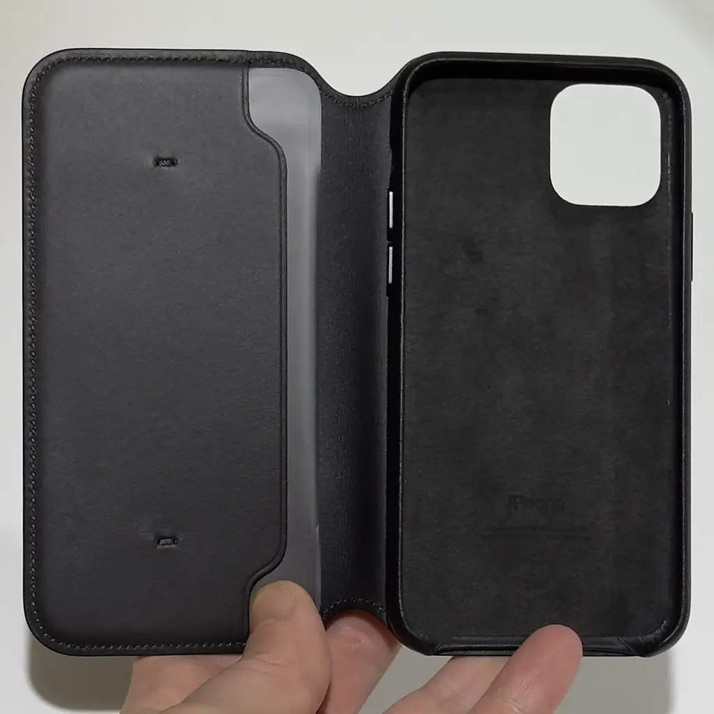 Оригинальный кожаный чехол-книжка Apple Leather Folio для iPhone 11 Pro (5.8") Black MX062ZM/A - фото 7