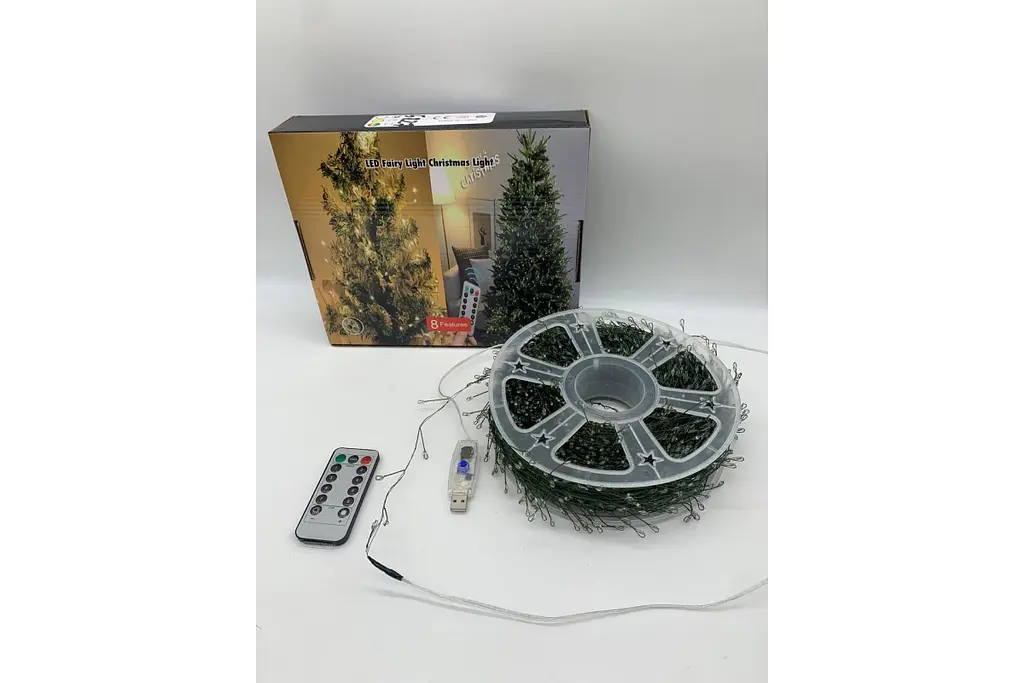 Гірлянда Роса на котушці феєрверк - мішура від USB, 20м, 600LED + пульт Білий - фото 4