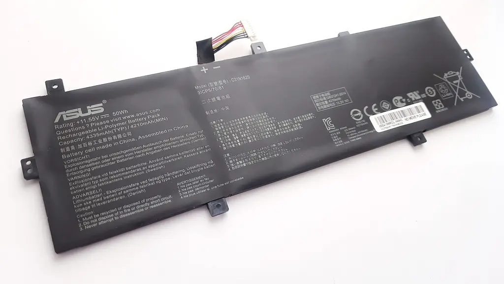 Акумулятор для ноутбука Asus ZenBook UX430 C31N1620 (Left), 4335 mAh (50Wh), 3cell, 11.55V, Li-Pol, чорний - фото 3