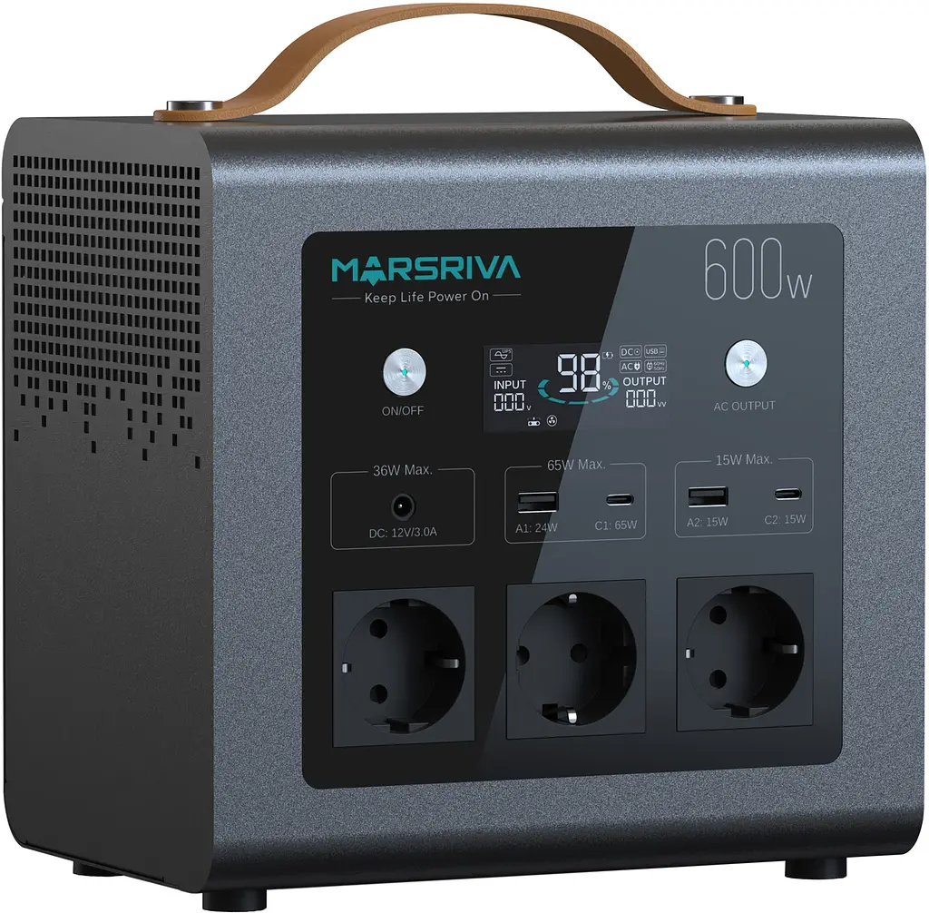 Зарядна станція Marsriva MP6 Plus 600Вт (512Вт/г) AC,MPPT, UPS, LiFePo4 - фото 2