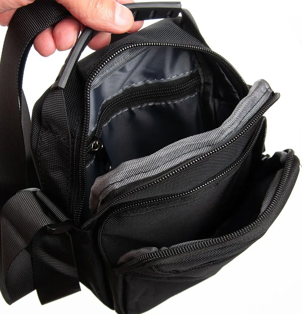 Сумка через плече Lanpad чоловіча Чорна (LAN3730 black) - фото 5