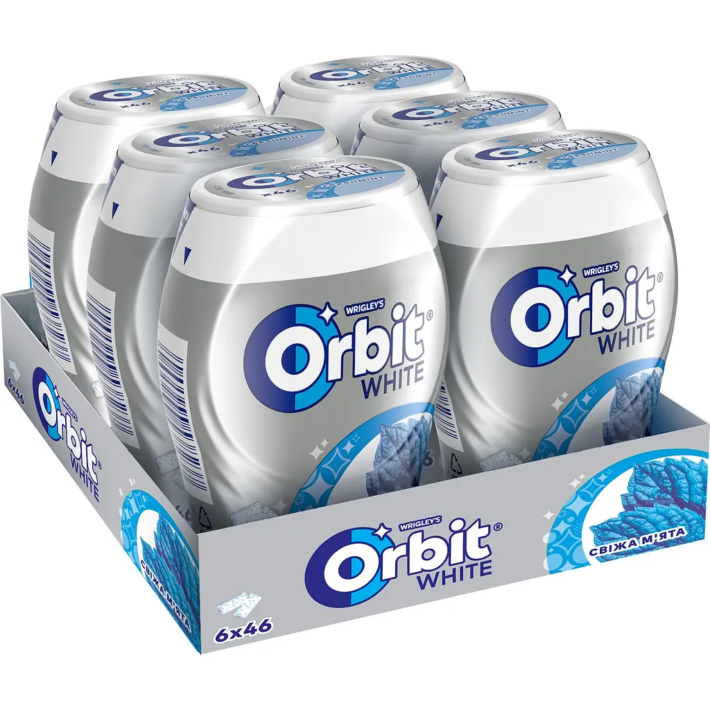 Резинка жевательная Orbit White Bottle Свежая мята, 64 г (788246) - фото 5