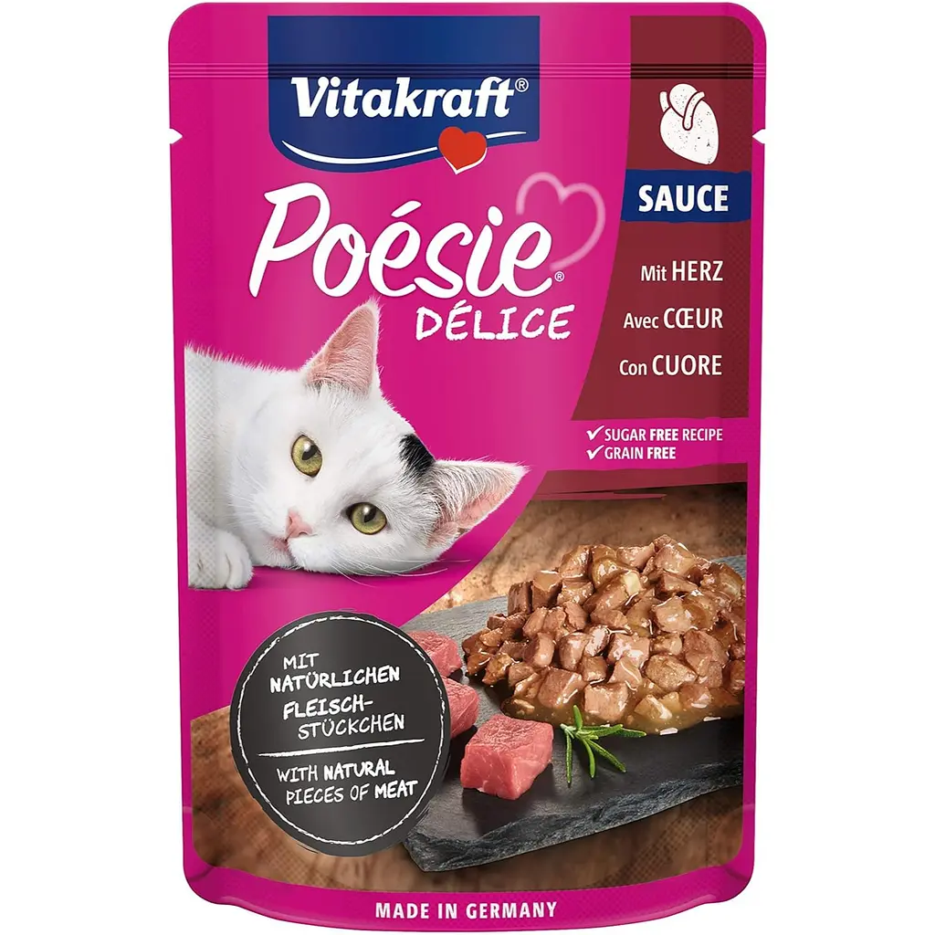 Вологий корм для котів Vitakraft Poesie Delice Heart із серцем у соусі 85 г