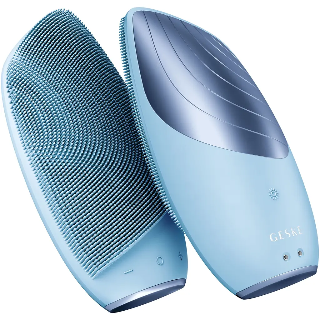 Термо щетка для лица Geske Sonic Thermo Facial Brush 6 в 1 электронная звуковая аквамарин - фото 2