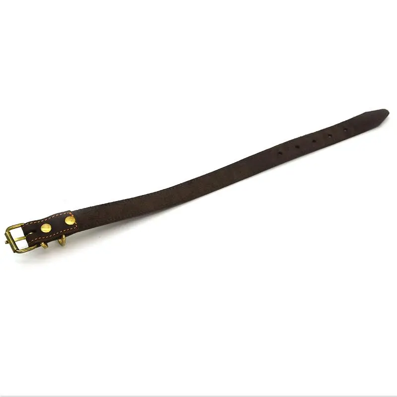 Нашийник для собак Zoo-hunt шкіряний О Класик коричневий 1,2/17-22 см - фото 3