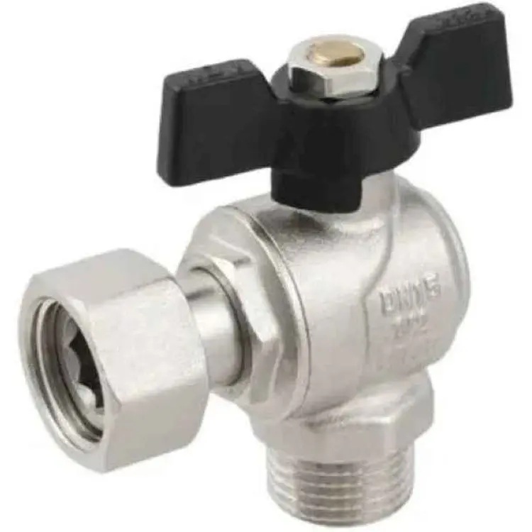 Кран кульовий RAFTEC 3/4" кутовий з накид. гайкою ЗВ, DN20, PN40, DRBM2, метелик, BLACK