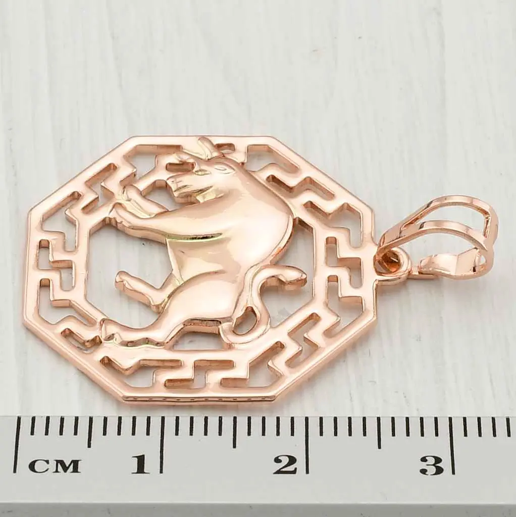 Кулон XUPING 35х25 Знак зодіаку Телець 55469 позолота РО - фото 3