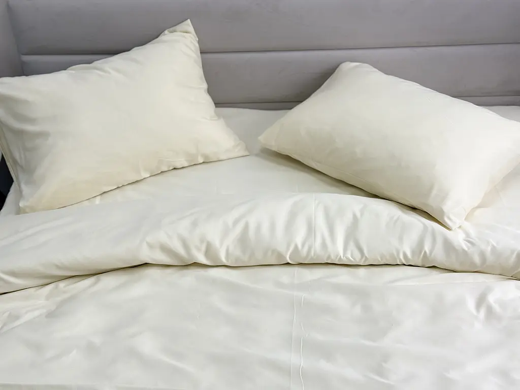Комплект постільної білизни Ecotton Євро 210х220 см однотонний кремовий Cream Yellow (25189) - фото 5