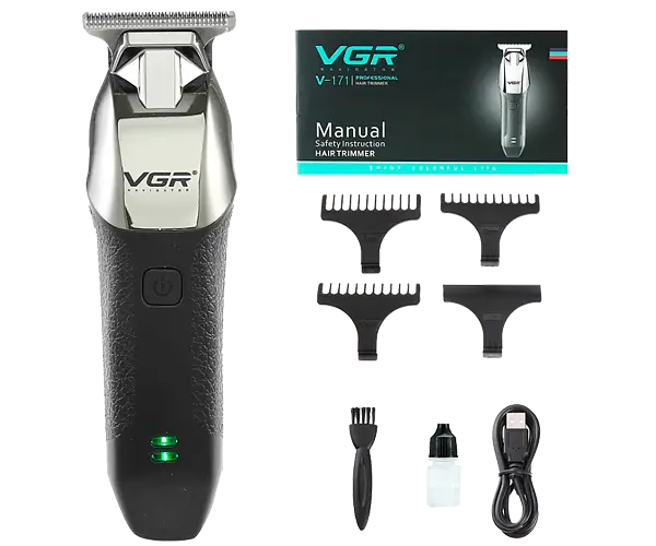 Машинка для стрижки волосся VGR V-171 бездротова з USB зарядкою 5 W чорна (24325-V-171_363) - фото 4