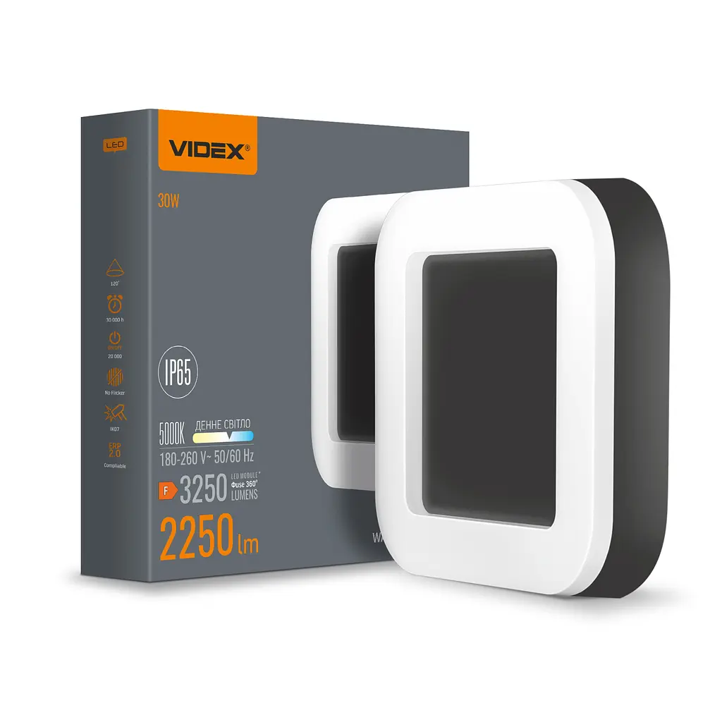 LED світильник Videx Art IP65 30 Вт 5000 K чорний (VL-BHFS-305B)
