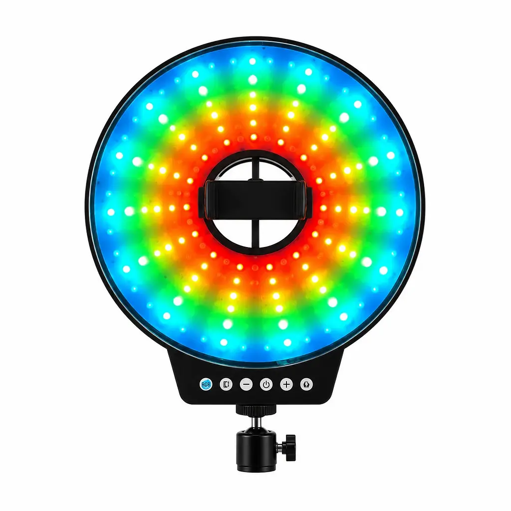 Світлодіодна LED лампа MJ-451 кільцева RGB 45 см зі і пультом керування