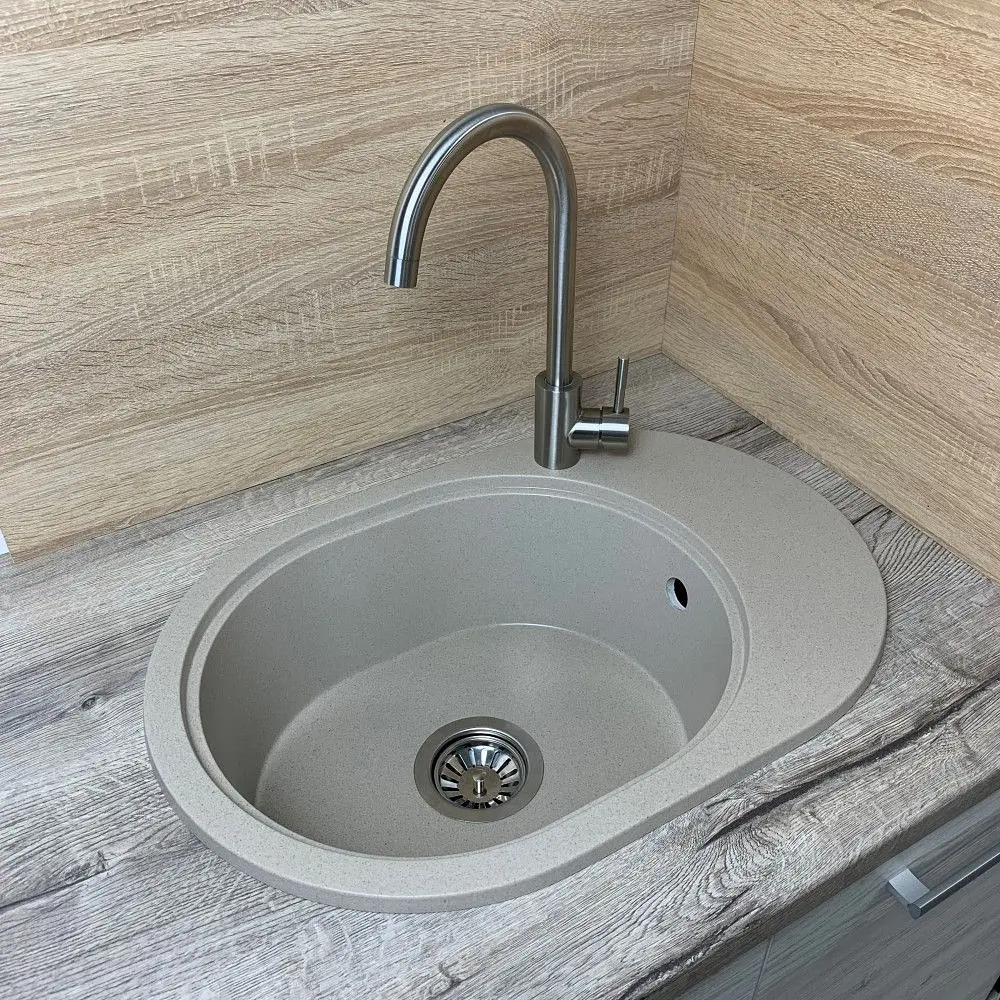 Кухонна мийка Adamant OVALE сахара 610x420x180 мм, з крилом 61 см - фото 2