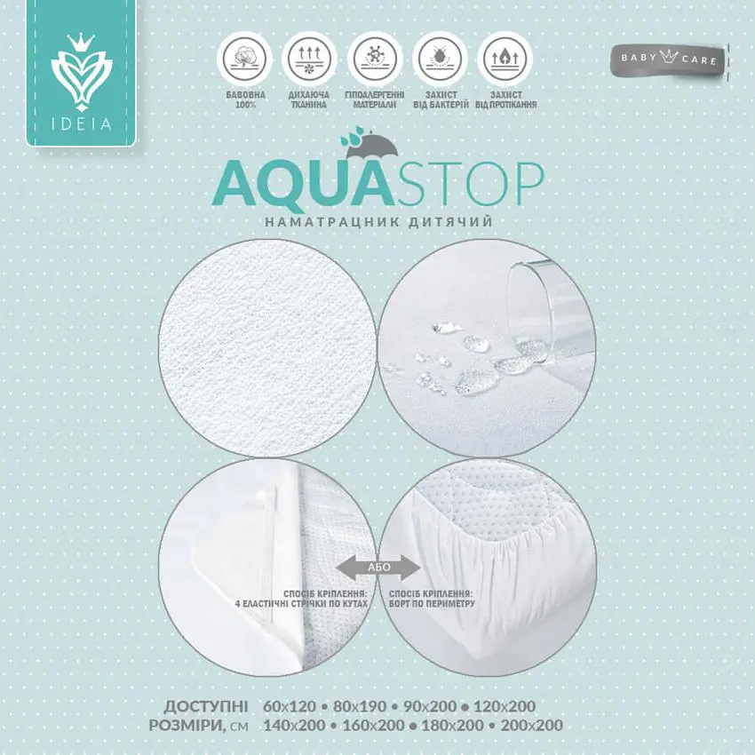 Наматрасник в кроватку Ideia Aqua Stop 120х60х15 см (8-10816) - фото 3