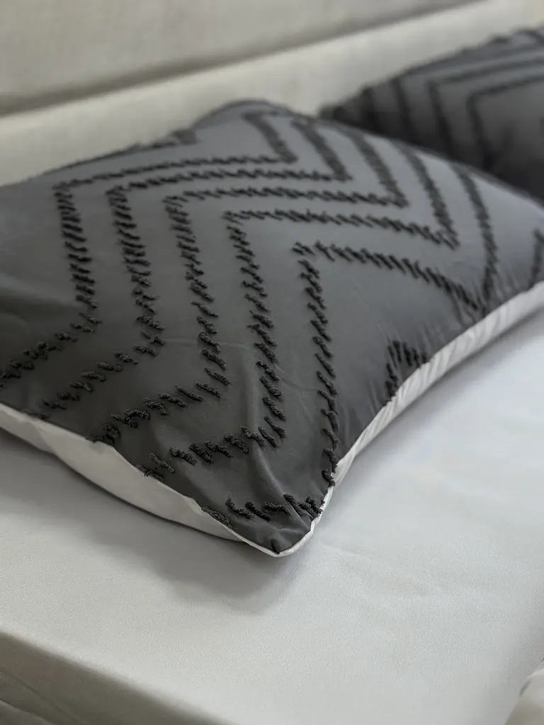 Комплект постільної білизни Ecotton Jaquard двоспальний Євро 210х215 сірий Grey (24555) - фото 10