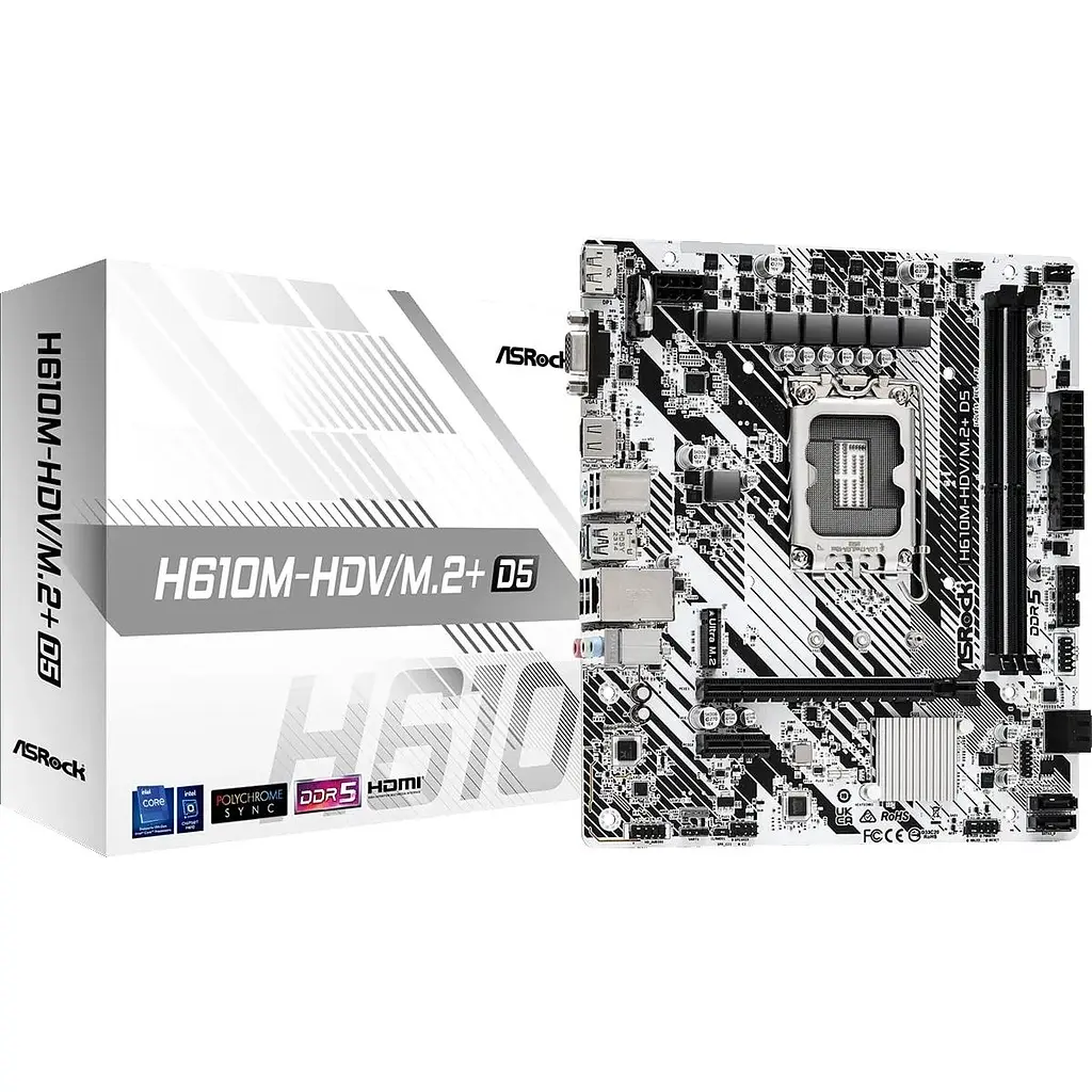 Материнська плата ASRock H610M-HDV/M.2+ D5 Socket 1700 - фото 2