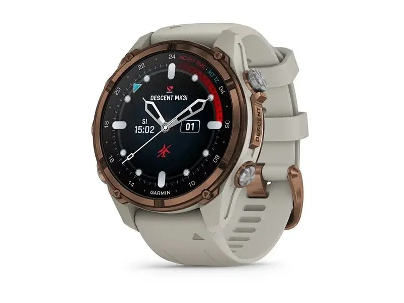 Спортивний годинник Garmin Descent Mk3i – 43 mm Bronze PVD Titanium with French Gray Silicone Band (010-02753-13/14)