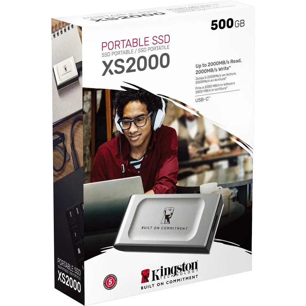 Зовнішній SSD накопичувач Kingston XS2000 500GB BoC Silver (SXS2000/500GA) [138594] - фото 3