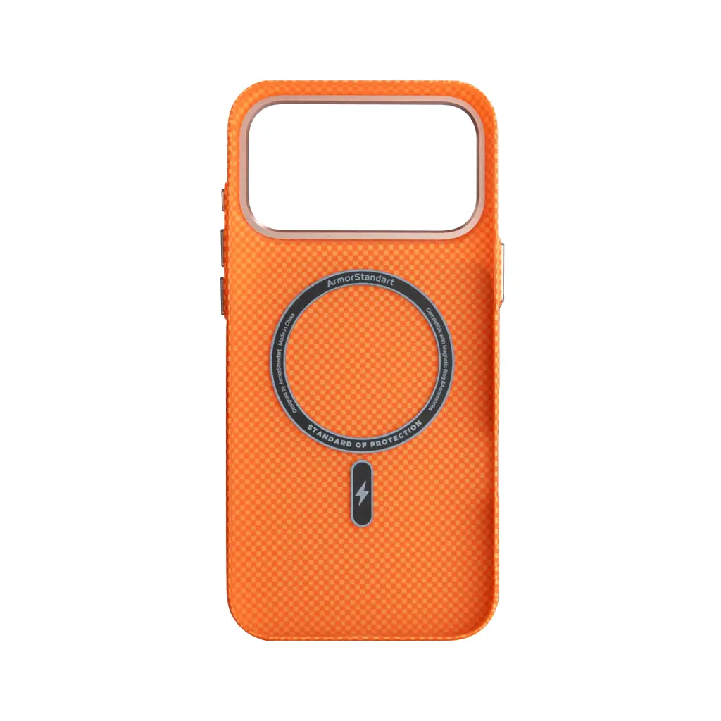 Чохол ArmorStandart LikeCarbon2 SE MagCase для Apple iPhone 17 Pro Max Kevlar Orange Rose Gold - фото 2