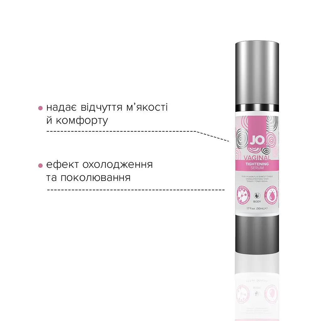 Гель для звуження піхви JO Vaginal Tightening Serum (50 мл) з охолоджувально-вібрувальним еф. - фото 3