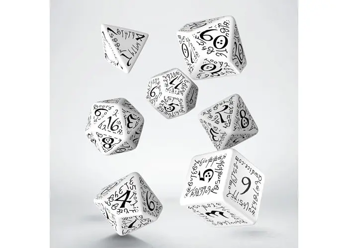 Набір кубиків Elvish White & black Dice Set , 7 шт. (SELV02) - фото 2