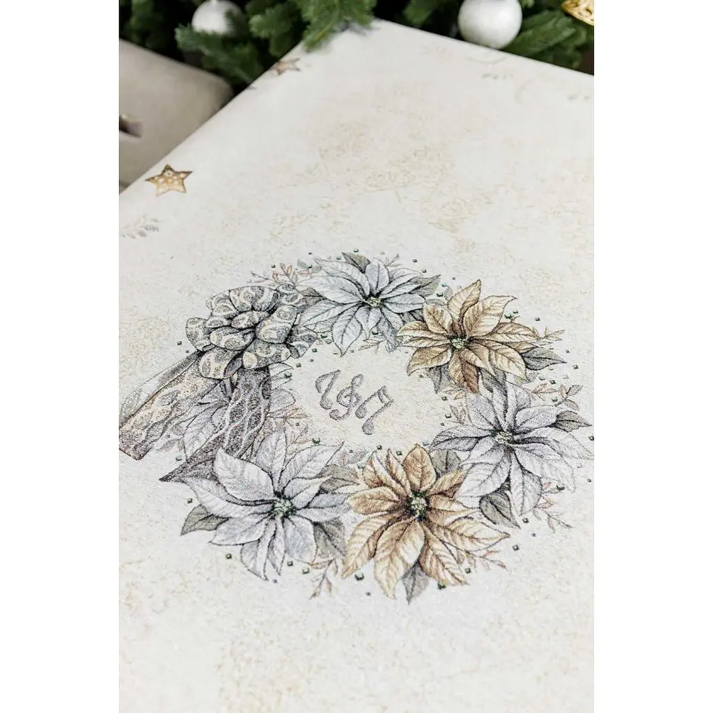 Скатертина гобеленова Прованс Silver Star 240х135 см сіра (31271) - фото 4