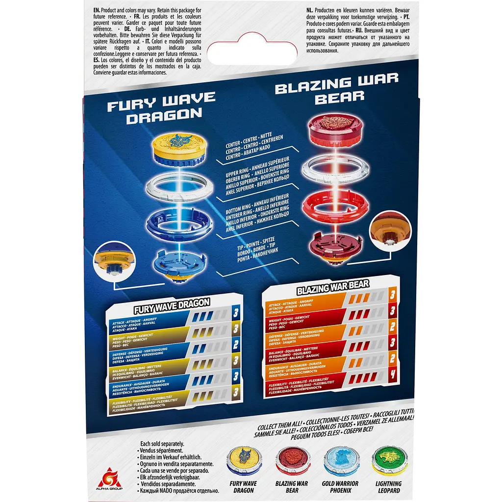 Набір Auldey Infinity Nado VI Starter Nado Pack Fury Wave Dragon, Blazing War Bear (EU654196) - фото 4